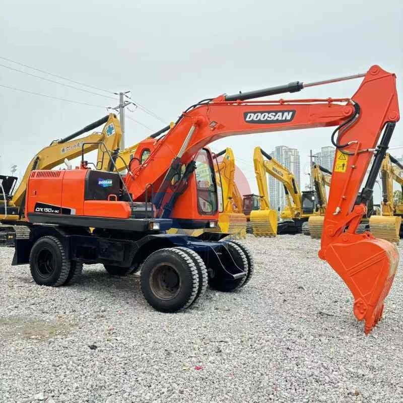 Doosan used 15ton DX150W-9C medium size hydraulic excavator