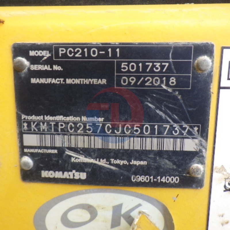 Japan Imported Original Digger Used PC210-11 Komatsu Excavator For Sale