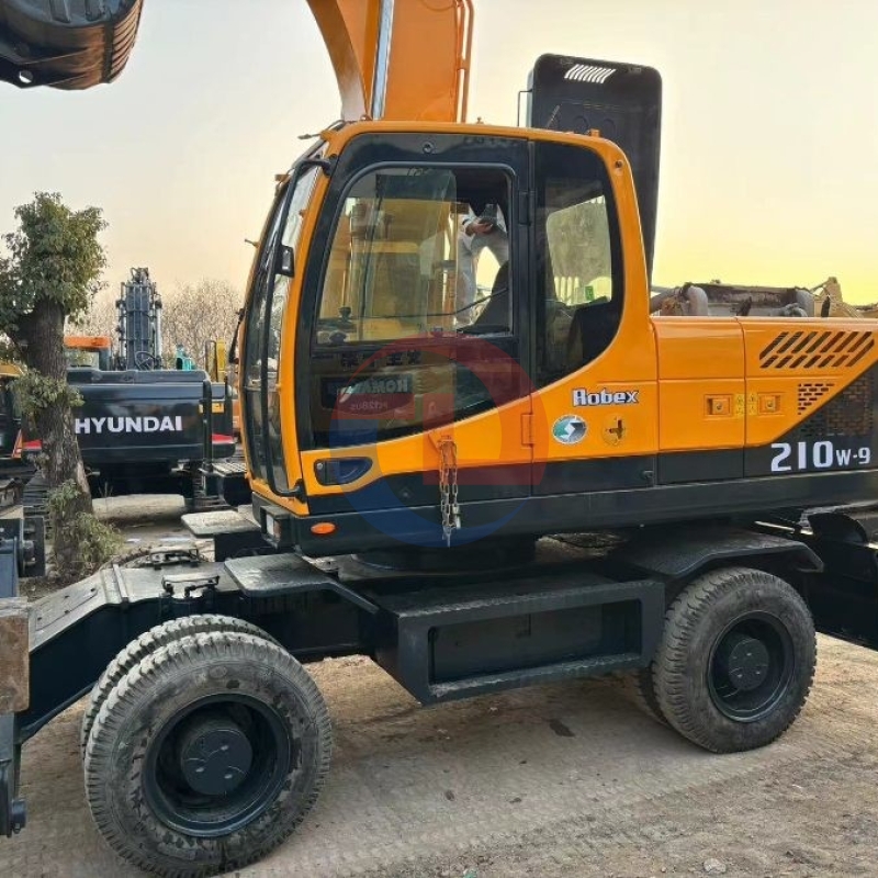 R210w-9 Wheel Used Hyundai Excavator 21950KW 21 Ton For Construction