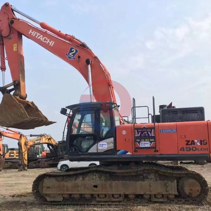 Large Scale ZX490 Used Hitachi Excavator 49T Crawler Digger ISURU Engine