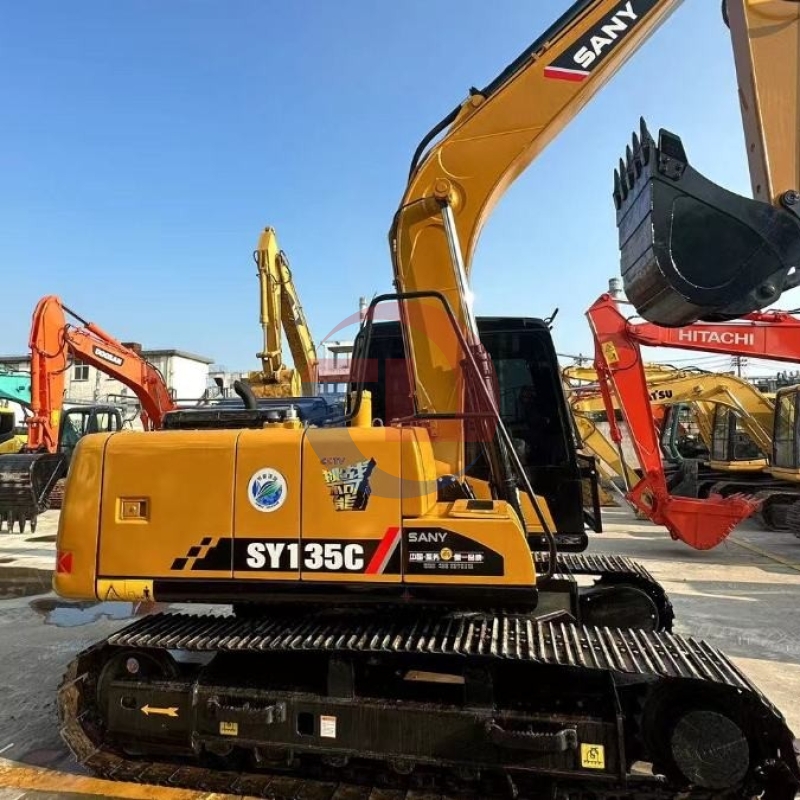 13.5 Ton SY135C Hydraulic Used Sany Excavator Trackhoe Crawler Digger