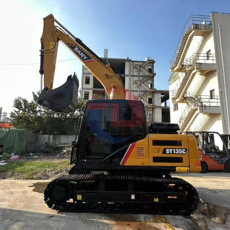 13.5 Ton SY135C Hydraulic Used Sany Excavator Trackhoe Crawler Digger