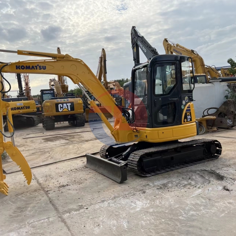 Used KOMATSU PC55MR Excavator 5 Ton Mini Crawler for Household Garden Digger Second-Hand Engine Motor Gear Available