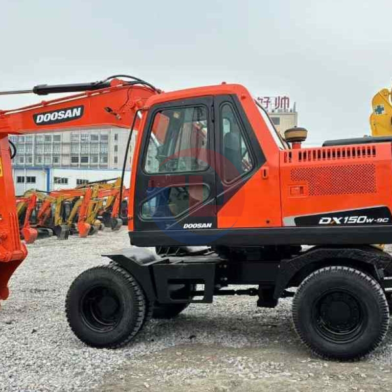 Doosan used 15ton DX150W-9C medium size hydraulic excavator