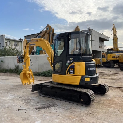 Used KOMATSU PC55MR Excavator 5 Ton Mini Crawler for Household Garden Digger Second-Hand Engine Motor Gear Available