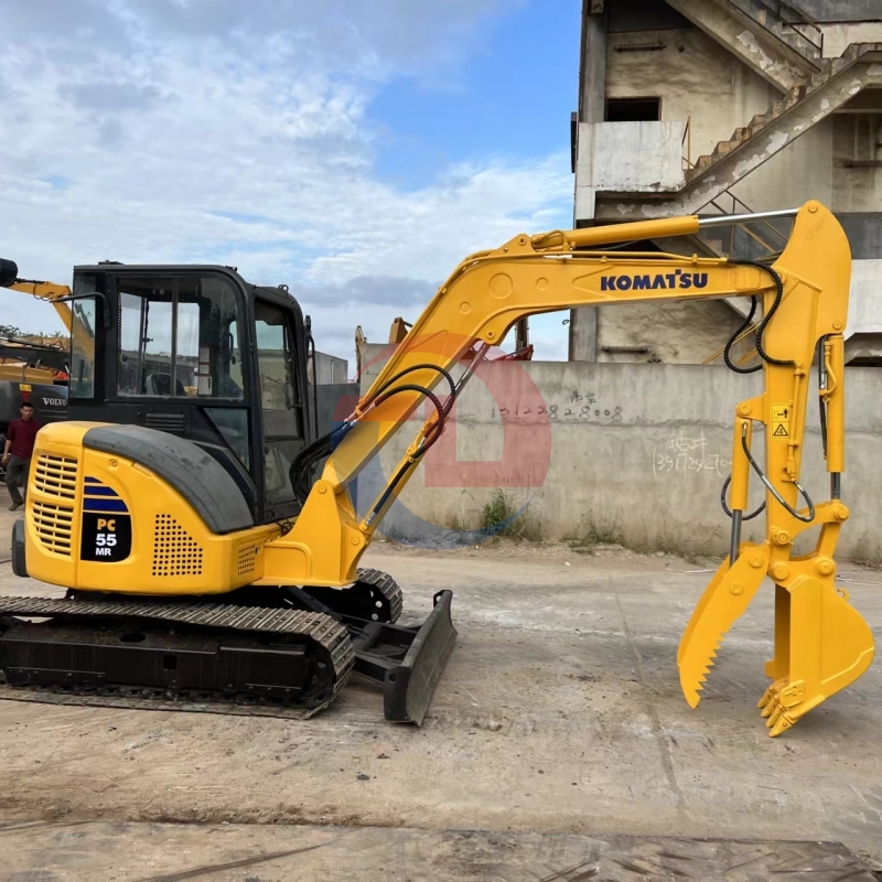 Used KOMATSU PC55MR Excavator 5 Ton Mini Crawler for Household Garden Digger Second-Hand Engine Motor Gear Available
