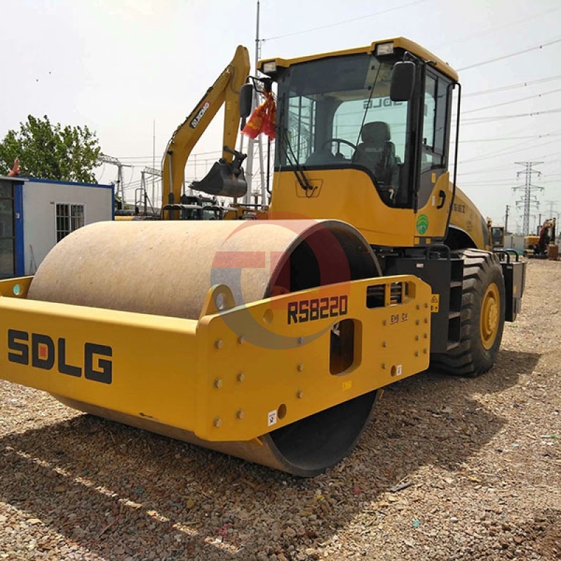 SDLG RS8220 road construction equipment used 22 ton single drum roller for sale